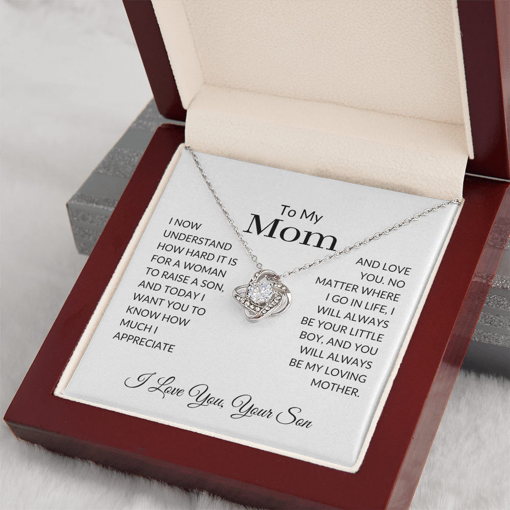 To My Mom Gift | You Will Always Be My Loving Mother | Love Knot Necklace