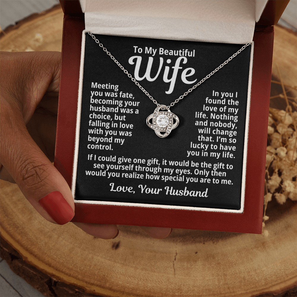 To My Wife Gift | The Love Of My Life | Love Knot Necklace