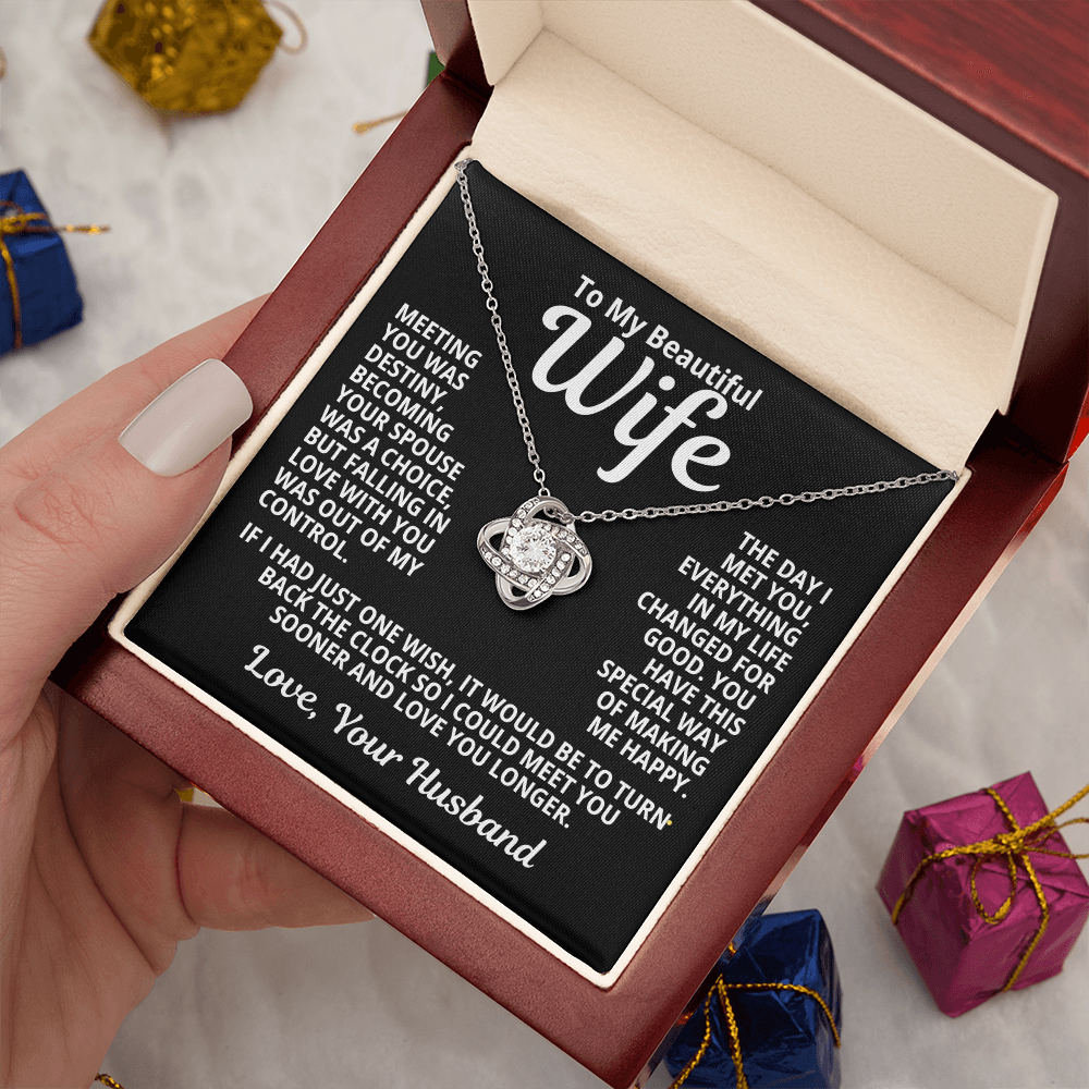 To My Wife Gift | Love You longer | Love Knot Necklace