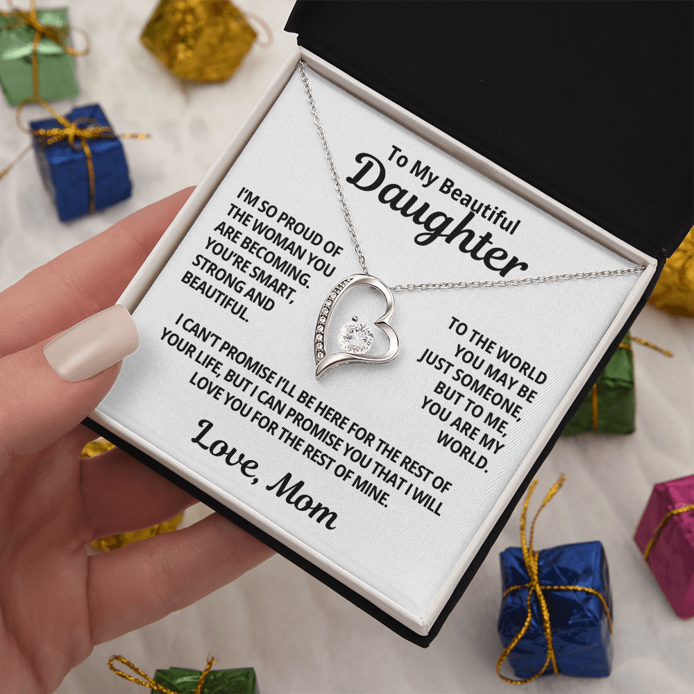 To My Daughter Gift From Mom | You Are My World | Forever Love Necklace