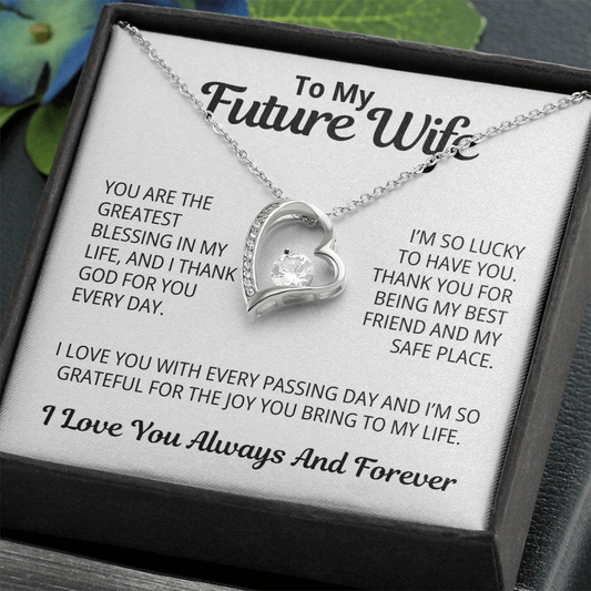 To My Future Wife Gift | You Are My Safe Place | Forever Love Necklace