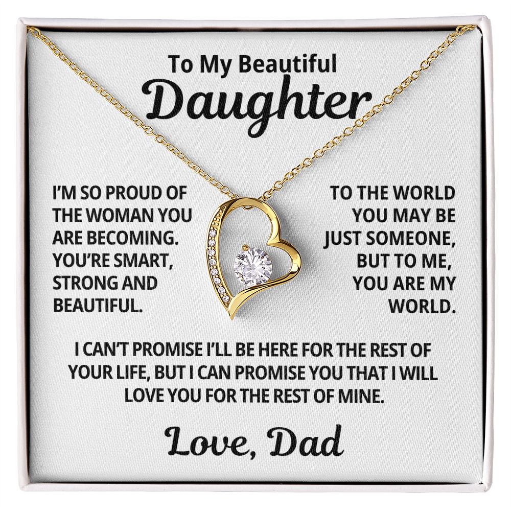 To My Daughter Gift From Dad | You Are My World | Forever Love Necklace