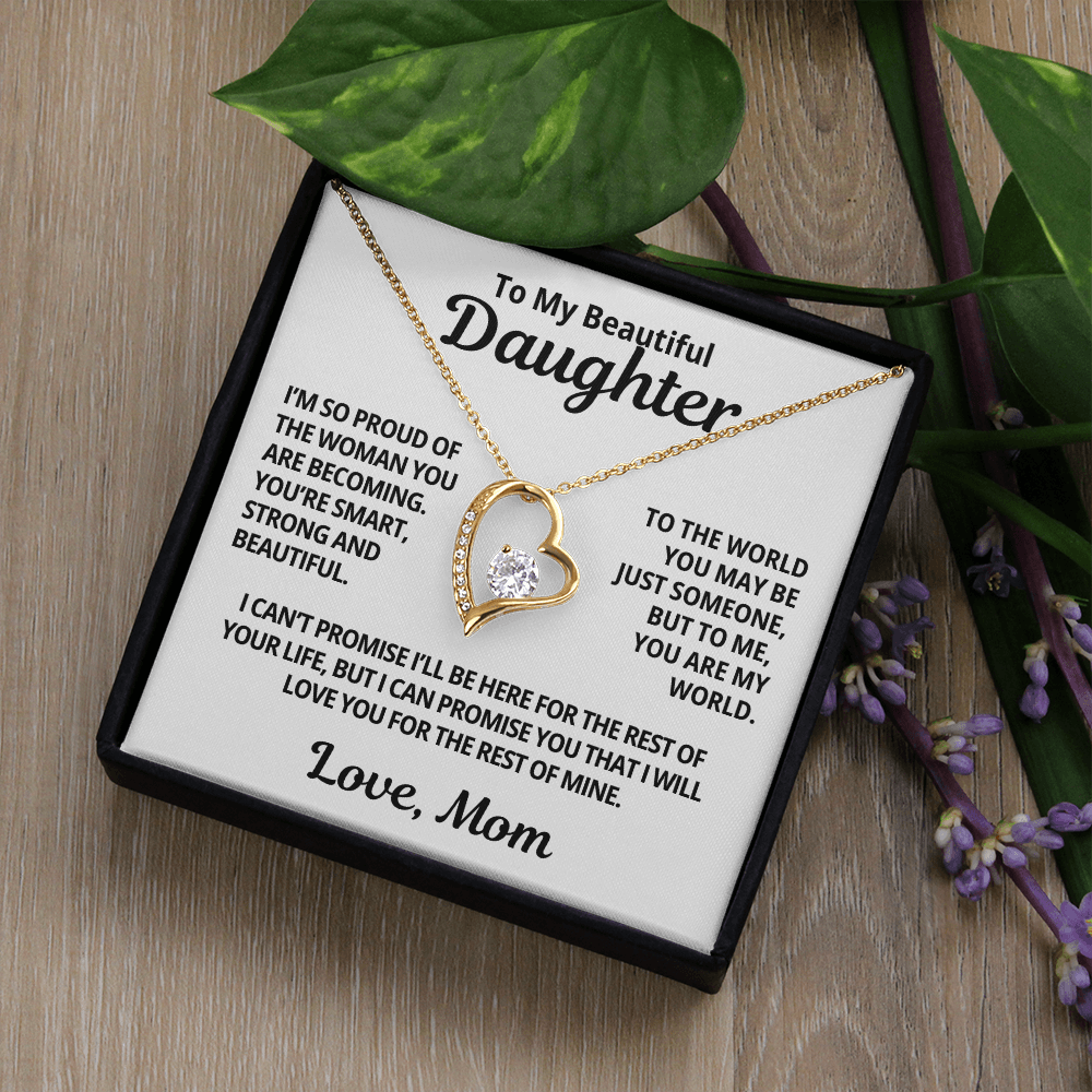 To My Daughter Gift From Mom | You Are My World | Forever Love Necklace