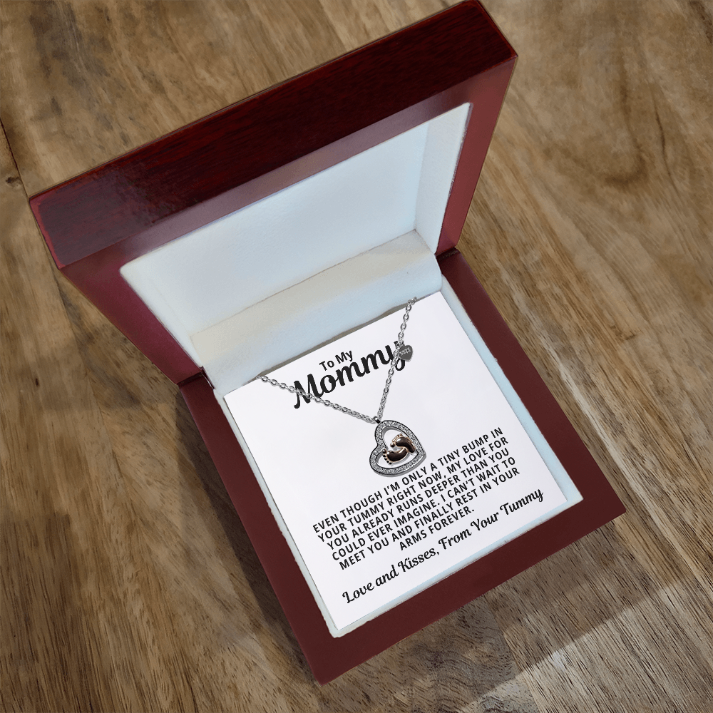Soon-To-Be Mom Gift | My Love For You Already Runs Deep | Baby Feet Heart Necklace