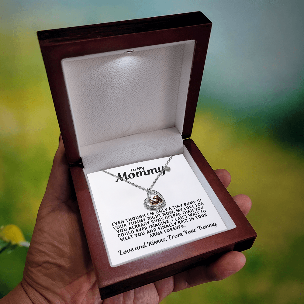 Soon-To-Be Mom Gift | My Love For You Already Runs Deep | Baby Feet Heart Necklace