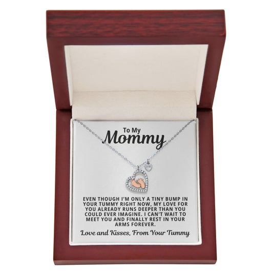 Soon-To-Be Mom Gift | My Love For You Already Runs Deep | Baby Feet Heart Necklace