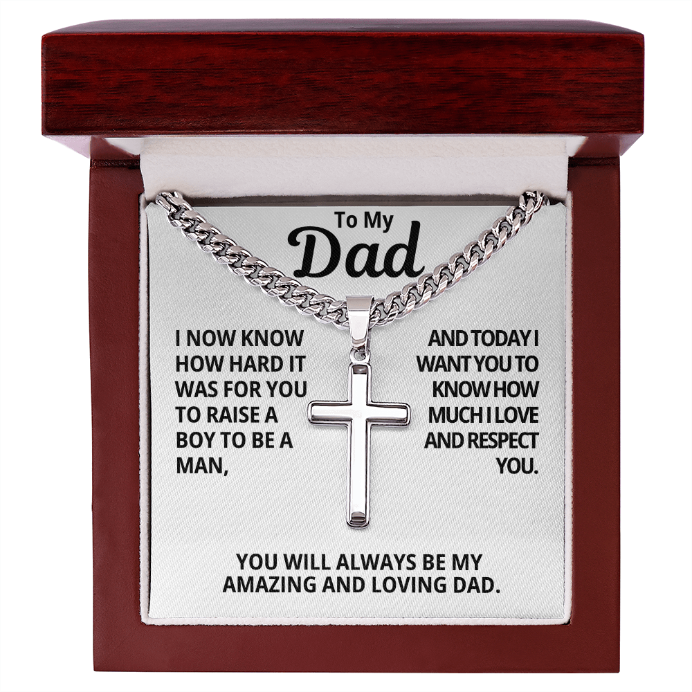 To My Dad Gift | I Love And Respect You | Cuban Link Chain