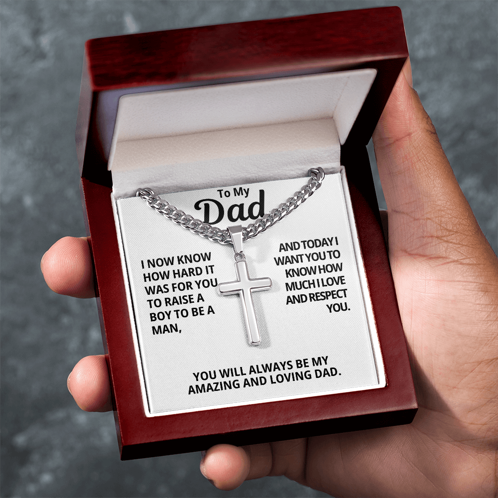 To My Dad Gift | I Love And Respect You | Cuban Link Chain