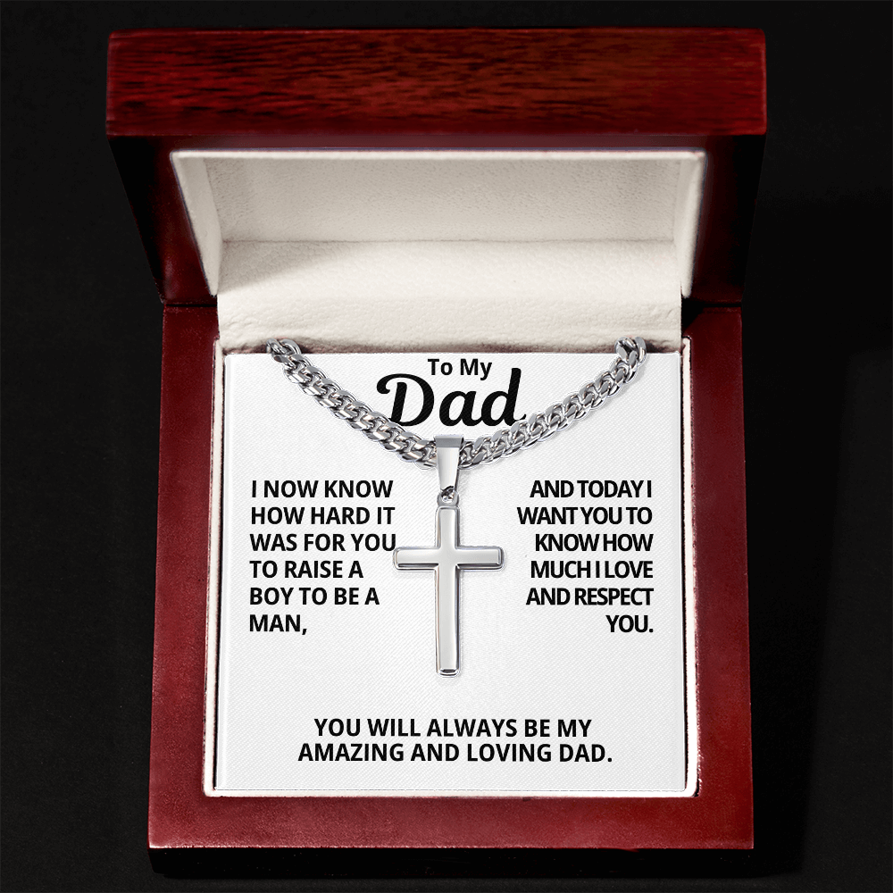 To My Dad Gift | I Love And Respect You | Cuban Link Chain