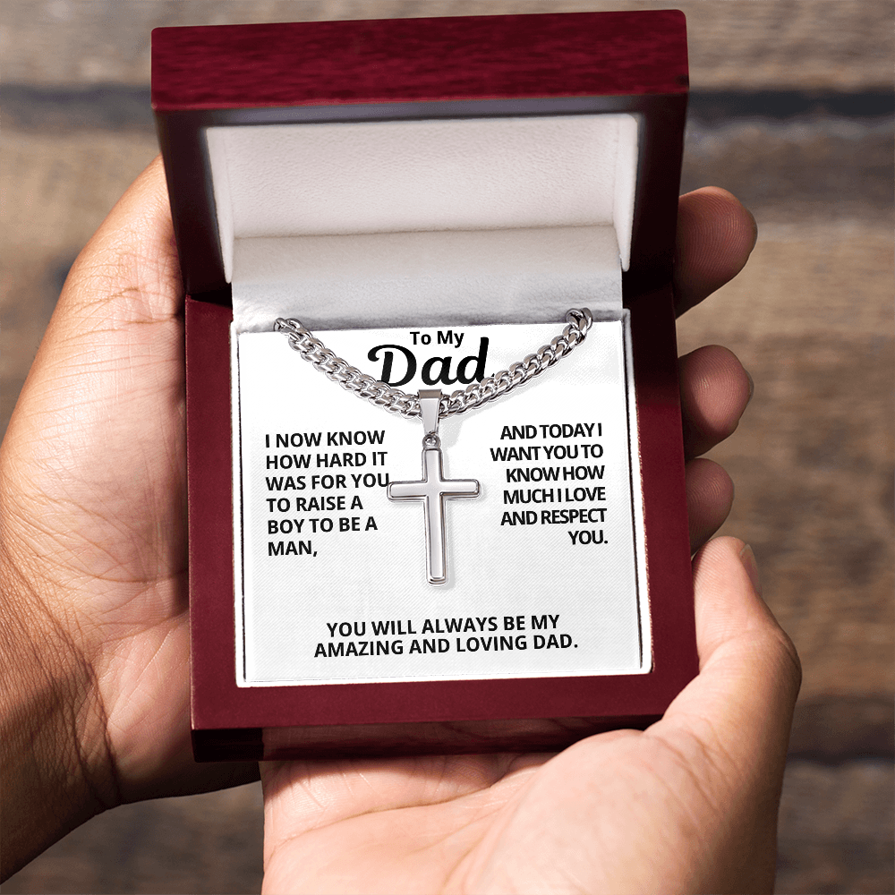 To My Dad Gift | I Love And Respect You | Cuban Link Chain