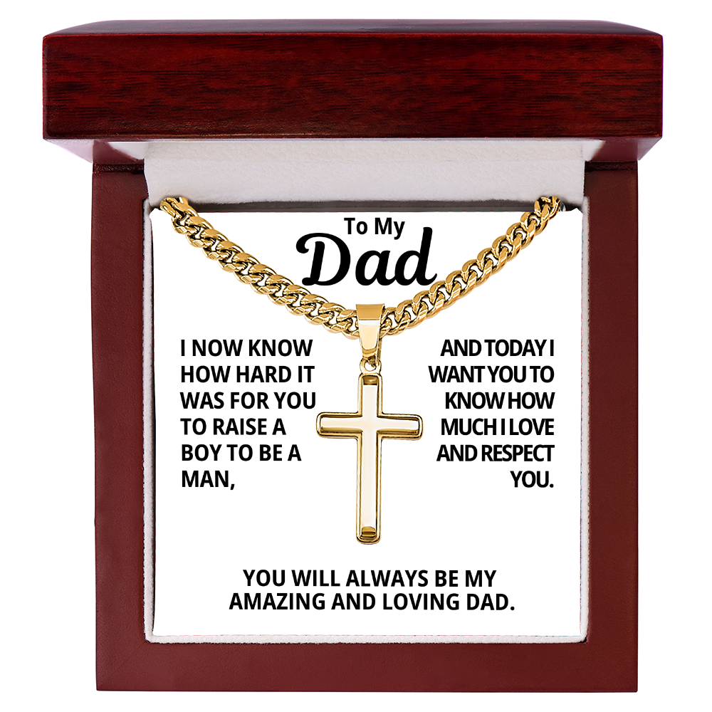 To My Dad Gift | I Love And Respect You | Cuban Link Chain