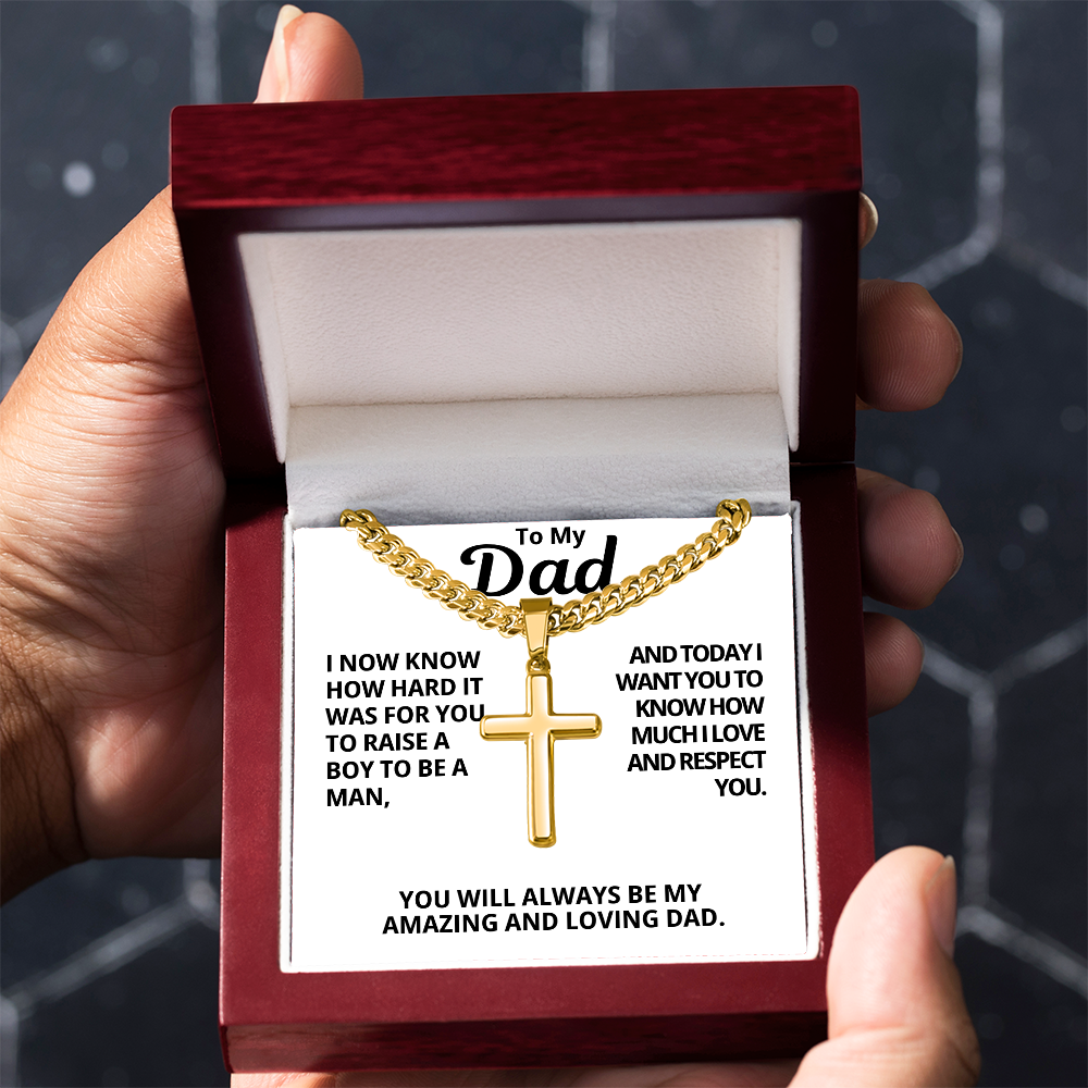 To My Dad Gift | I Love And Respect You | Cuban Link Chain