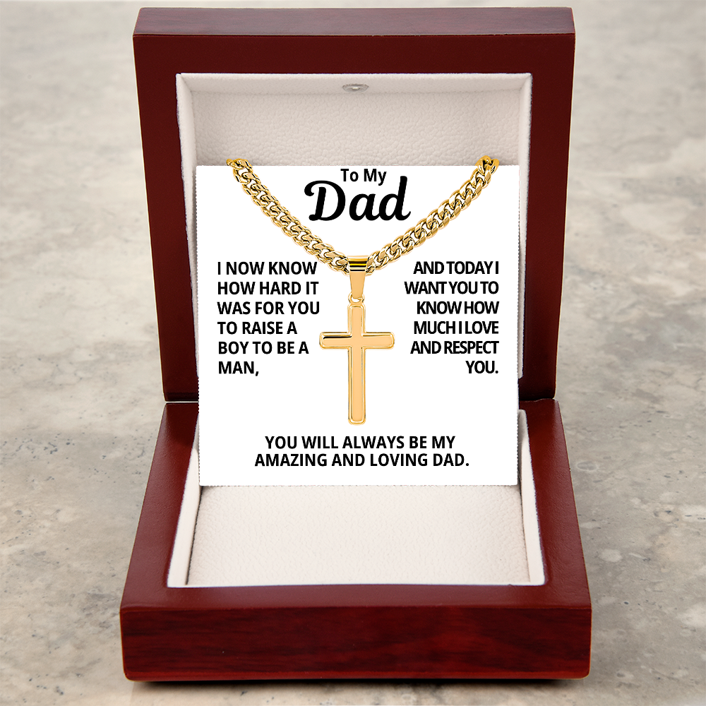 To My Dad Gift | I Love And Respect You | Cuban Link Chain