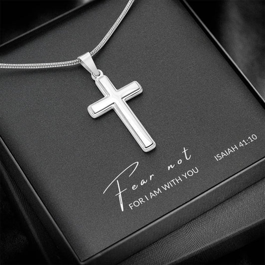 Cross Necklace | Fear Not | Black Background