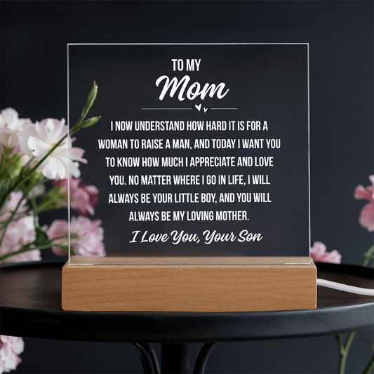 to my mom acrylic plaque with heartfelt message